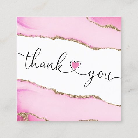 modern script pink heart thank you for your order square business card Thank You Messages Gratitude, Thank You Greeting Cards, Thank You Wishes, Thank You Images, Jar Art, Thank You Greetings, Business Card Modern, Business Thank You Cards, Thank You Messages