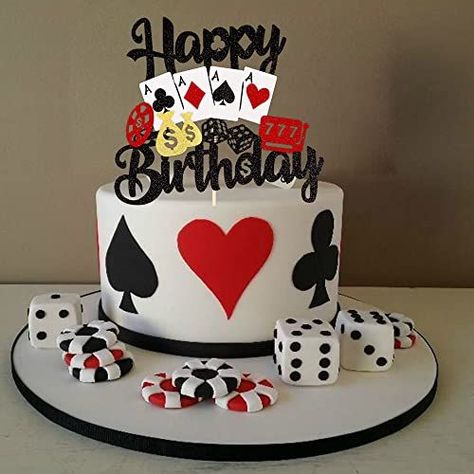 Only $6.99 1 PCS Casino Cake Topper Poker Game Chips Player Happy Birthday Cake Pick Decorat... Casino Cake Topper, Vegas Birthday Cake, Las Vegas Cake, Casino Cake, Poker Cake, Vegas Cake, Casino Birthday Party, Vegas Theme Party, Casino Birthday