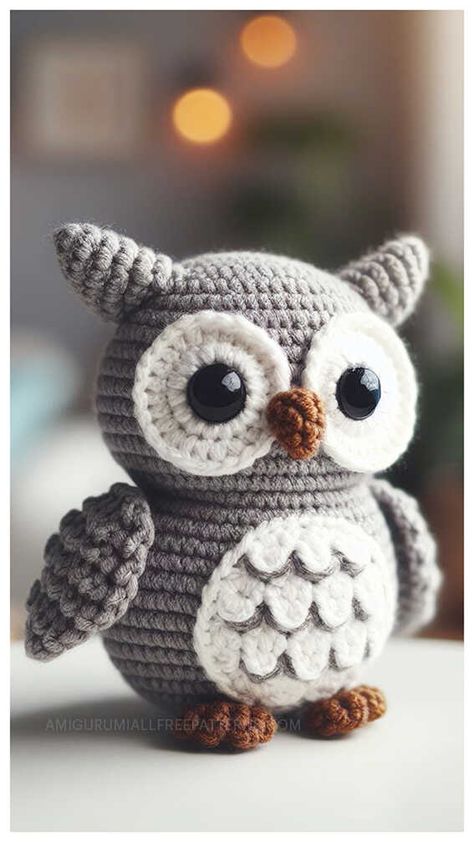 Crochet Owl Free Amigurumi Pattern Crochet Owl Wings, Amigurumi Owl Free Pattern, Crochet Owl Pattern Free, Owl Amigurumi Free Pattern, Crochet Owl Pillows, Crochet Owl Pattern, Crocheted Owl, Owl Crochet Pattern Free, Owl Crochet Pattern