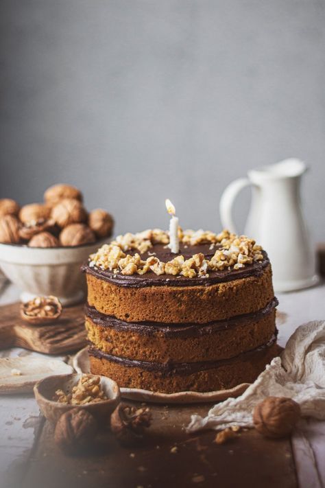 Coffee Walnut Cake-Classic Recipe! - Bake with Shivesh Coffee Walnut Cake, Fruits Photography, Bake With Shivesh, Bakery Photography, Mum Cake, Bakery Aesthetic, Coffee Icing, Cake Classic, Coffee And Walnut Cake