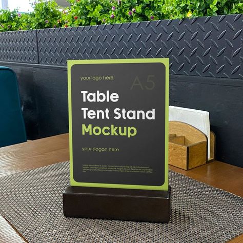 Free Table Tent Stand Mockup Table Tent Design, Standee Design, Tent Card, Creative Tables, Free Mockup Templates, Table Tents, Tent Design, Doodle Art Drawing, Food Backgrounds