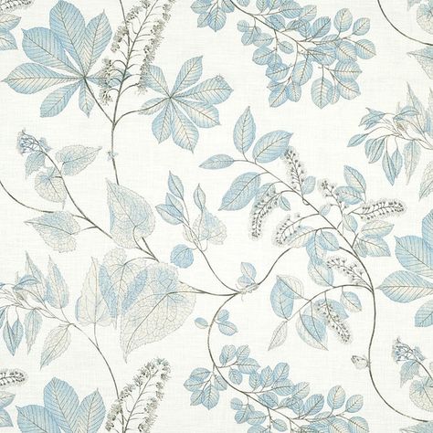 Floral Drapery Fabric, Floral Drapery, Cloud Fabric, Indigo Fabric, Drapery Panels, Ballard Designs, Drapery Fabric, Leaf Prints, Floral Fabric