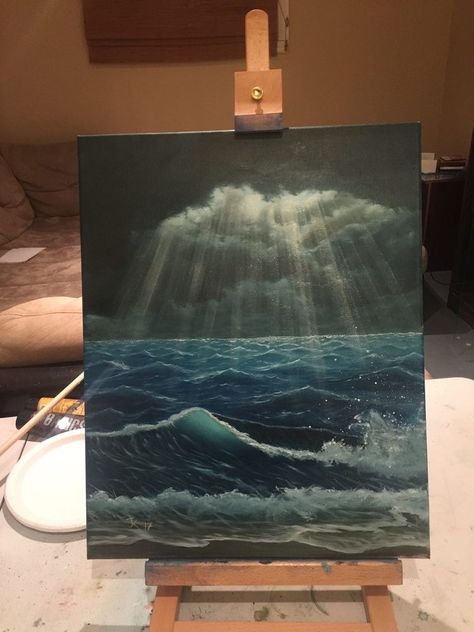 Ocean With Colored Pencils, Realistic Paintings On Canvas, Painting Ideas Inspiration, Buddha Painting Canvas, Canvas Board Painting, Painting Ideas For Beginners, Canvas For Beginners, Canvas Painting Ideas, Easy Canvas Painting