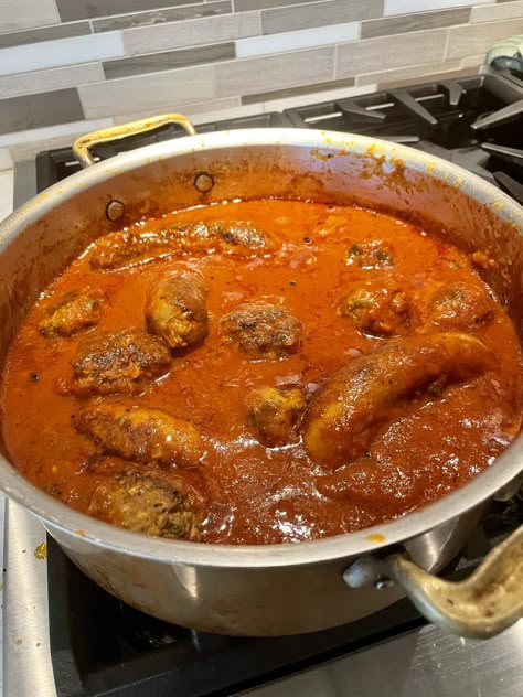 Sausage And Meatballs Recipes, Sausage And Meatballs Pasta, Meatballs And Sausage In Sauce, Sunday Sauce And Meatballs, Italian Sausage Meatball Recipes, Sauce With Meatballs, Sausage Meatballs Recipes, Italian Spaghetti Sauce, Nonna Pia