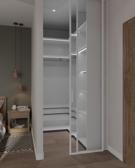 Dressing Room In Small Bedroom, Walk In Closet Small Room, Walk In Wardrobe Small Bedroom, Walk In Wardrobe In Small Bedroom, Small Bedroom With Dressing Room, Walk In Closet For Small Bedroom, Sleeping Room Design Small Bedrooms, Mini Walk In Wardrobe, Small Bedroom With Walk In Closet