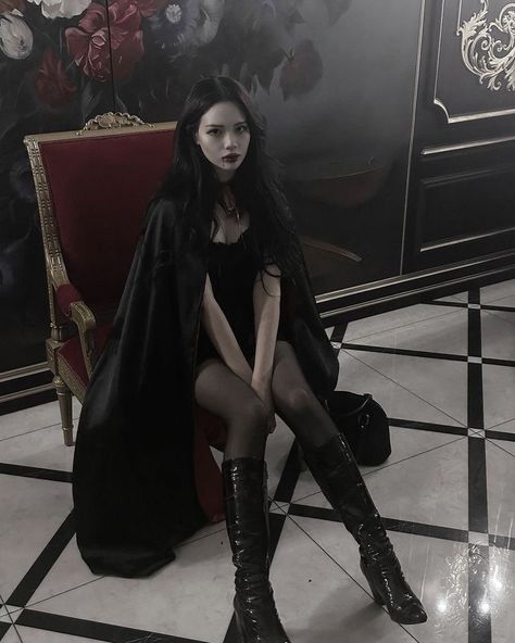 Dark Feminine, The Ordinary, Halloween Costume, Halloween Costumes, Black And White, Halloween, Boots, Makeup, Red