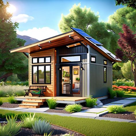 Eco friendly tiny home adu. Maximize your small space living with innovative and practical 400 sq ft ADU design ideas that deliver comfort, efficiency, and style. Tiny Home 400 Sq Ft, 400 Sf House Plans, Adu With Basement, Tiny House Design 400 Sq Ft, 1 Floor Tiny House, Prefab Granny Flat, 1 Bedroom Prefab Home, Accessory Dwelling Unit Interiors, 360 Sq Ft Tiny Home