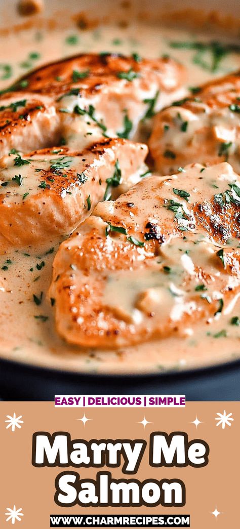 Marry Me Fish Recipe, Tender Salmon Recipe, Salmon With Coconut Milk, Crock Pot Salmon Recipes, Marry Me Salmon Recipe, Winter Salmon Recipes, Marry Me Recipes, Marinated Salmon Recipes, Creamy Salmon Recipes