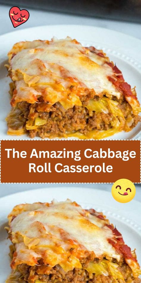 Enjoy all the flavors of traditional cabbage rolls with less work. This casserole layers cabbage, meat, and rice in a tangy tomato sauce, baked until bubbly and delicious. Lazy Cabbage Rolls, Unstuffed Cabbage Rolls, Cabbage Casserole Recipes, Cabbage Roll Casserole, Unstuffed Cabbage, Cabbage Roll, Cabbage Rolls Recipe, Cabbage Casserole, Stuffed Cabbage