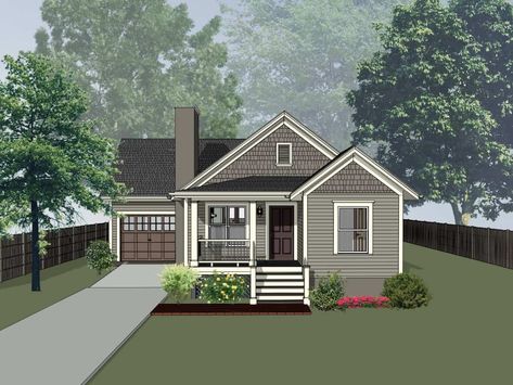 Granny House, Bungalow Cottage, Small Cottage House Plans, Cottage Bungalow, Bungalow Style House, House Flipping, Cottage Plans, Narrow Lot House Plans, Bungalow Style House Plans