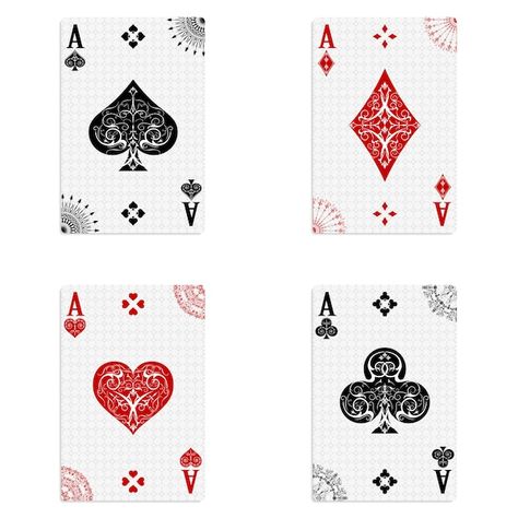 Vecteur set de quatre jeux de cartes as | Premium Vector #Freepik #vector #carte-jeux #carte-jeu #carte-poker #as-coeur Premium Vector, Poker, Playing Cards, Coin, Cartonnage