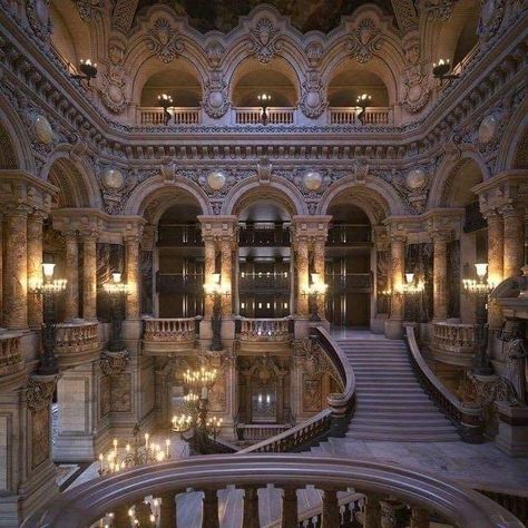 Ballroom Aesthetic, Opera Garnier Paris, Paris Opera House, Opera Garnier, Palace Interior, Castle Aesthetic, Castles Interior, Fantasy Castle, المملكة العربية السعودية