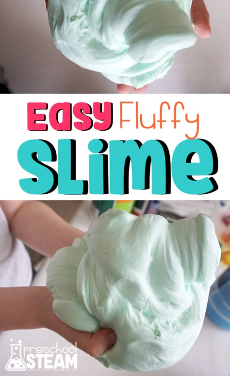 The Easiest Fluffiest Slime Recipe Fluffy Slime Recipe With Borax Easy, Puffy Slime Recipe, Puffy Slime, Easy Fluffy Slime Recipe, Slime Recipe Videos, Butter Slime Recipe, Fluffy Recipe, Best Fluffy Slime Recipe, Preschool Steam