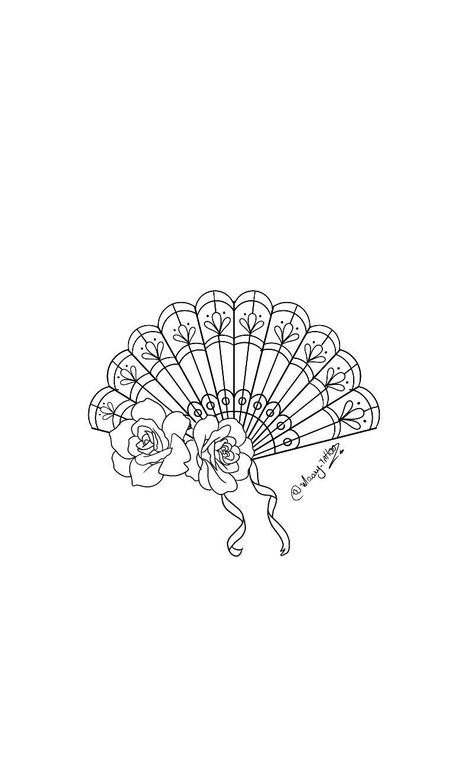 Mexican Fan Tattoo, Spain Tatoos Ideas, Victorian Fan Tattoo, Flamenco Fan Tattoo, Hand Fan Tattoo Design, Spanish Fan Tattoo Flamenco, Filipino Fan Tattoo, Paper Fan Tattoo, Folklorico Tattoo