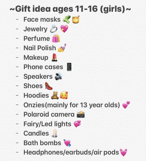 List Of Gifts For Best Friend, What To Get A 13 Year Girl, What To Get For A Teenage Girls Birthday, Stuff To Get For Ur Birthday, Things To Get A 10 Yo For Christmas, Christmas Present Ideas For 11-12, Stuff To Get For Your Birthday 11 Yo, What Should I Get My Friend For Her Bday, Thing To Get For Your 13th Birthday