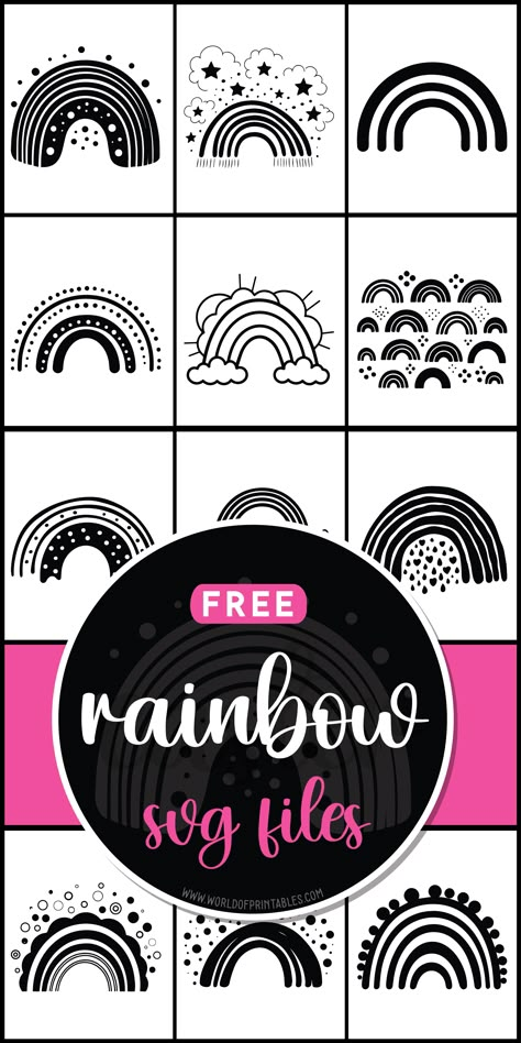 Taste the colors of the sky with free rainbow SVG files! Add a splash of joy and wonder to your projects with vibrant designs that capture the essence of the rainbow. 🌈✨ Free Rainbow Svg, Cricuit Joy, Svg Free Files For Cricut, Svg Patterns, Freebie Svg, Cricut Projects Easy, Cricut Art, Svg Rainbow, Cricut Svgs