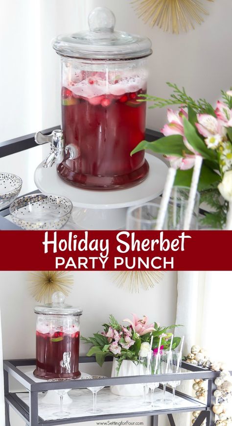 Christmas Punch Sherbet, Holiday Punch With Sherbet, Sherbert Punch Alcoholic, Punch For A Crowd Nonalcoholic, Sherbet Punch With Alcohol, Christmas Punch With Sherbet, Punch Recipes Non Alcoholic With Sherbet, Punch With Sherbet, Christmas Sherbet Punch