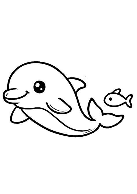 Dolphin Drawing, Dolphin Coloring Pages, Cute Coloring Pages, Coloring Pages For Kids, Coloring Page, Dolphins, Coloring Books, Onesies, Coloring Pages