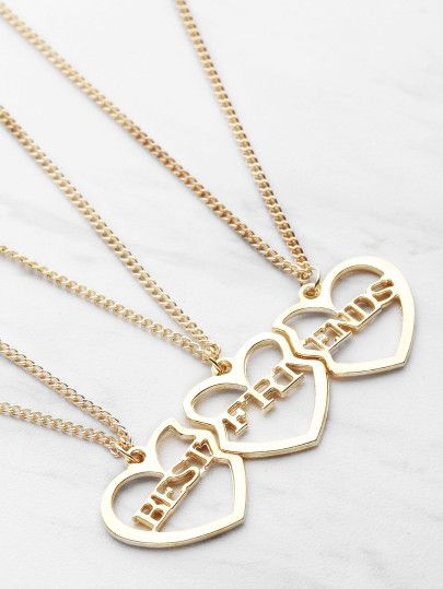 Search friendship | ROMWE Bff Necklaces For 3, Friendship Necklaces For 3, Bestie Necklaces, Bff Stuff, 3 Best Friends, Bestie Stuff, Promise Necklace, Bff Jewelry, Three Necklaces