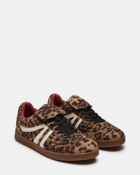 MADRID Leopard Low-Top Sneaker | Women's Sneakers – Steve Madden Cheetah Print Sneakers Outfit, Wishlist Ideas, Versatile Shoes, Top Sneakers Women, Sneaker Games, Pretty Clothes, Swag Shoes, Flats For Sale, Sandals For Sale