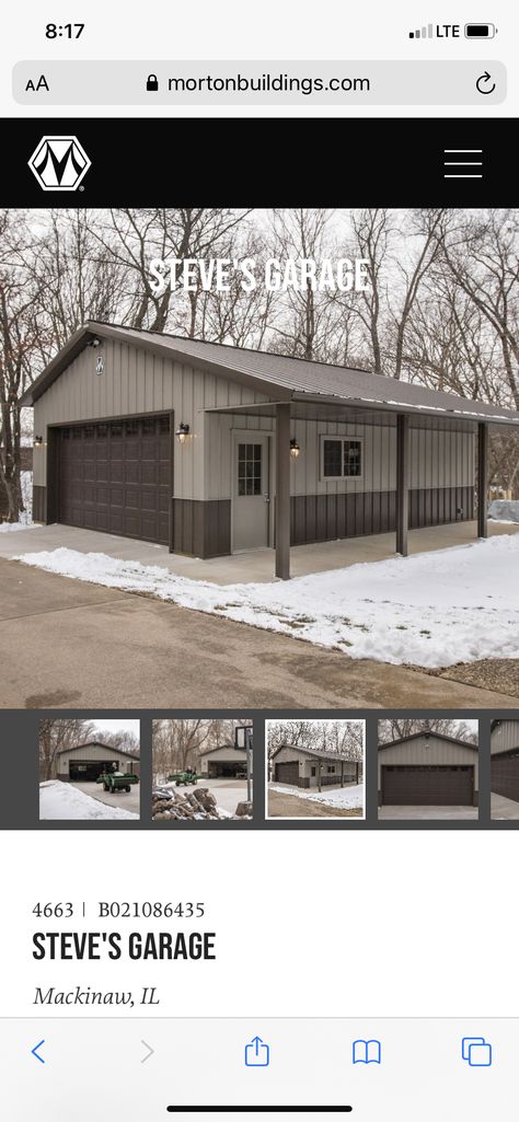 Metal Sheds Ideas, Metal Shop Building 30x30, Metal Building Garage Shops, 20x30 Shop Plans, Detached Metal Garage Ideas, Shop With Lean To On Both Sides, Small Shop With Living Quarters, Pole Barns With Lean To, Metal Shop Colors