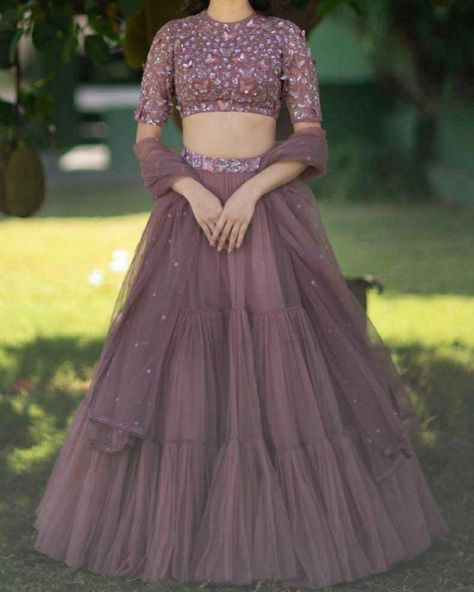 Lehenga Designs Latest, Ruffle Lehenga, Crop Top Lehenga, Simple Lehenga, Gown Party Wear, Floral Frocks, Long Gown Design, Indian Outfits Lehenga, Lehenga Designs Simple