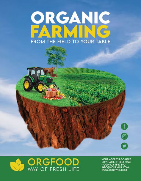 Organic Farming Flyer Templates#pikbest#Templates#Poster Organic Farming Poster, Farm Poster, Agriculture Design, Food Banner, Templates Free Download, Organic Vegetables, Organic Farming, Templates Free, Creative Logo