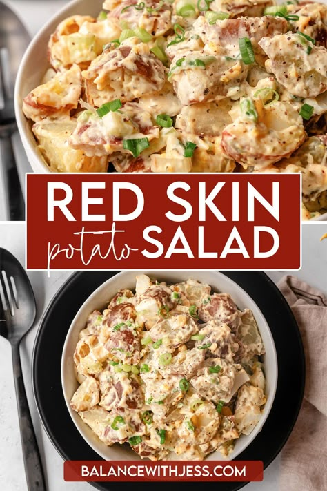 Easy Red Skin Potato Salad, Red Skin Potato Salad No Mayo, Skin On Potato Salad, Red Potatoes Salad Recipe, Red Skin Potato Salad With Dill, Red Potato Salad No Egg, Roasted Red Potato Salad Recipe, Red Potato Potato Salad, Red Potatoe Salad Recipe With Egg