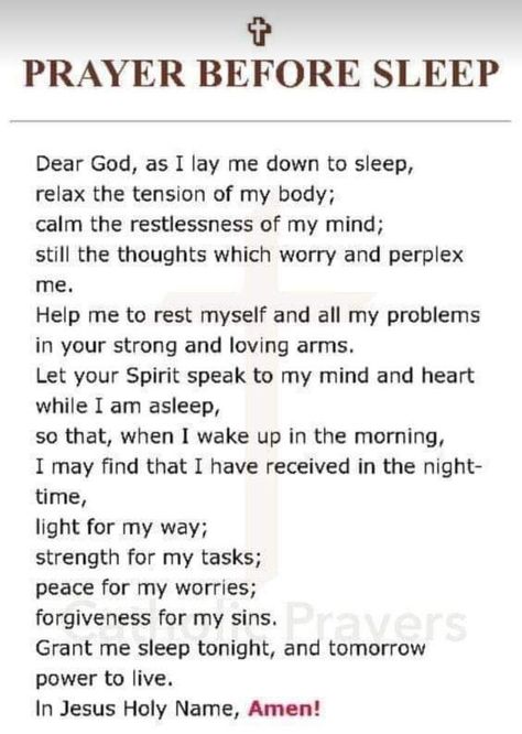 Sleep Prayer, Prayer Before Sleep, Prayer For My Family, Good Night Prayer Quotes, Bedtime Prayers, Prayer For Guidance, Bedtime Prayer, Morning Prayer Quotes, Everyday Prayers