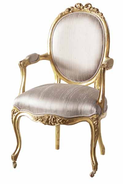 Upholstered In Silk ~ possible material choice Louis Chairs, French Arm Chair, Nursing Chair, Gold Chair, French Bedroom, French Style Furniture, French Chairs, Antique Chairs, Beautiful Chair