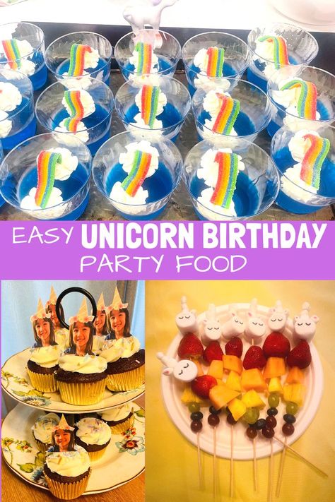 Magical Birthday Party Ideas, Unicorn Themed Party Food, Unicorn Rainbow Party Food, Unicorn Theme Snacks, Unicorn Party Snack Ideas, Unicorn Birthday Snack Ideas, Savory Unicorn Party Food, Healthy Unicorn Party Food, Unicorn Snacks For Party Easy