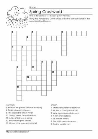 Spring Crossword Puzzle Spring Crossword Puzzle Free Printable, Spring Crossword, Crossword Puzzles Printable, Easter Crossword, Kids Crossword Puzzles, Spring Worksheets, Puzzles Printable, Printable Crossword Puzzles, Spring Worksheet