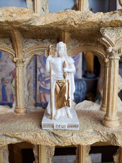 Zeus Altar, Greek God Zeus, Zeus Statue, God Zeus, Mini Altar, Ancient Greek Gods, Greek Statues, Roman Gods, Ancient Egyptian Gods