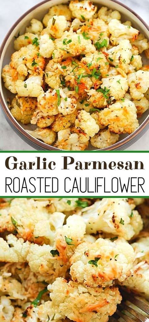 Garlic Cauliflower Recipes, Califlower Recipes Parmesan, The Best Roasted Cauliflower, Delicious Cauliflower Recipes, Garlic Parmesan Grilled Cheese, Roasted Cauliflower Florets Recipes, Roasted Cauliflower Dinner, Cauliflower Side Dish Recipes Healthy, Califlower Recipes Sides