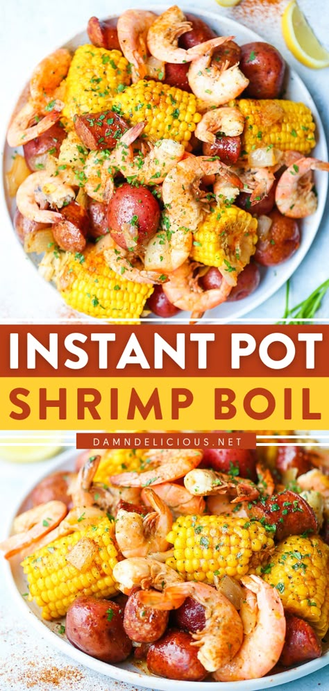 INSTANT POT SHRIMP BOIL Instant Pot Shrimp Boil, Instant Pot Shrimp, Best Shrimp Recipes, Potted Shrimp, Country Boil, Low Country Boil, Meatball Recipes Easy, Boiled Food, Healthy Recipes Dinner