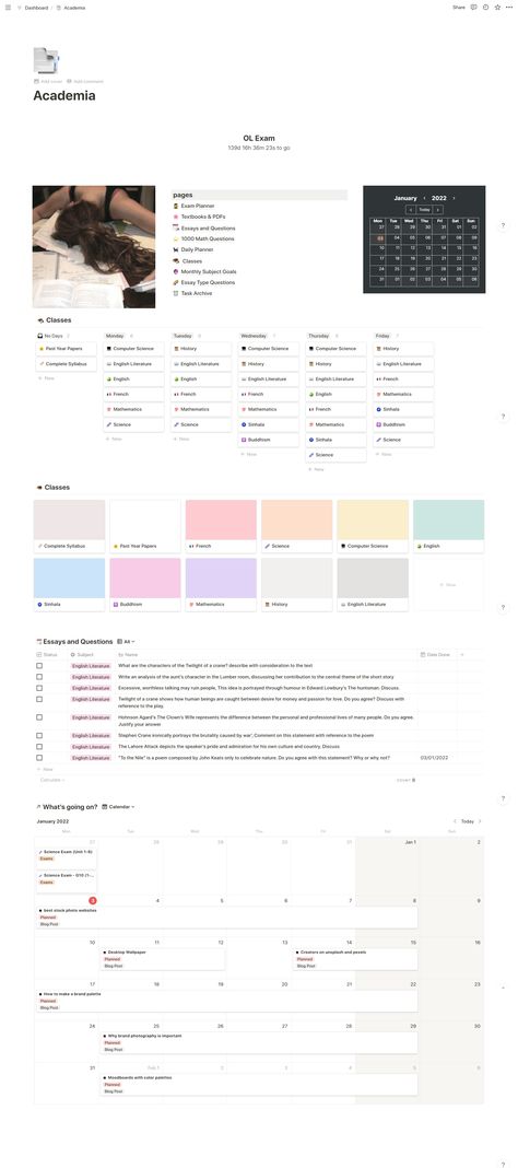 #Organisation #Notion_Diary #Notion_Study_Template #Notion_Template_Ideas_For_Students Notion Diary, Notion Study Template, Notion Template Ideas For Students, Notion School, Study Planner Free, Organization Desk, Notion Ideas, Notion Inspo, Notion Aesthetic