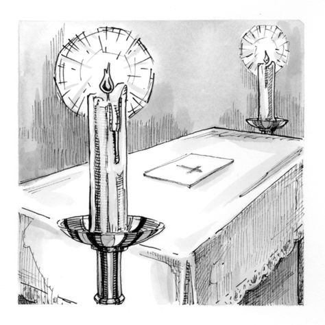 Signs and Symbols: Altar Candles | Saint Mary's Press Altar Drawing, Altar Candles, Signs And Symbols, Roman Candle, Candle Altar, Saint Marys, Roman Catholic, Drawing Sketches, Art Inspo