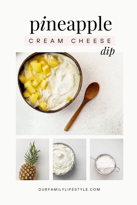 3-ingredient Pineapple Cream Cheese Dip Pineapple Cream Cheese Dip Recipes, Cream Cheese Pineapple Spread, Cheesecake Dipped Pineapple, Cream Cheese And Pineapple Dip, Cream Cheese Pineapple Dip, Pineapple Dip Cream Cheese, Pineapple Cream Cheese Spread Recipe, Pineapple Spread Recipe, Pineapple Cream Cheese Spread