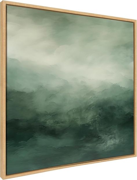 Amazon.com: Kate and Laurel Sylvie Tonal Abstract Comforting Sage Emerald Forest Green Landscape Framed Canvas Wall Art by The Creative Bunch Studio, 30x30 Natural, Modern Abstract Landscape Art for Wall: Posters & Prints Forest Abstract, Green Artwork, Green Landscape, Green Art, Abstract Art Landscape, Bathroom Art, Framed Canvas Wall Art, Easy Paintings, Abstract Landscape