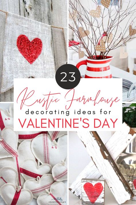 Valentine Craft Ideas, Rustic Valentine Decor, Farmhouse Decorating Ideas, Valentine Party Favors, Mason Jar Decor, Valentine Craft, Rustic Valentine, Heart Shaped Wreaths, Happy Hearts Day