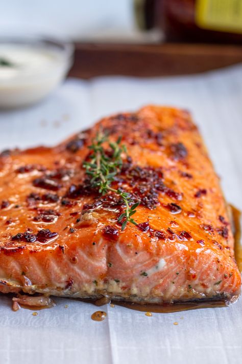 Spicy Maple Glazed Salmon with Creamy Dijon Sauce Maple Dijon Salmon, Creamy Dijon Sauce, Dijon Salmon, Creamy Dijon, Maple Glazed Salmon, Dijon Sauce, Hey Ya, Thanksgiving Recipe, Recipe Generator