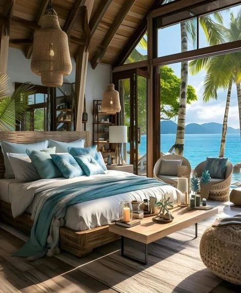 LUXURIOUS HOMES✈️✈️🎁🎁💄💄🎩👒💍🕶🦋🦐🦐🦞🦀 | Cozy 😍😍 | Facebook Wooden Bed Ideas, Bunk Beds For Kids, Coastal Bedroom Furniture, Beds For Kids, Wooden Beds, Wooden Bunk Beds, Bali House, Luxury Beach House, Dream Beach Houses