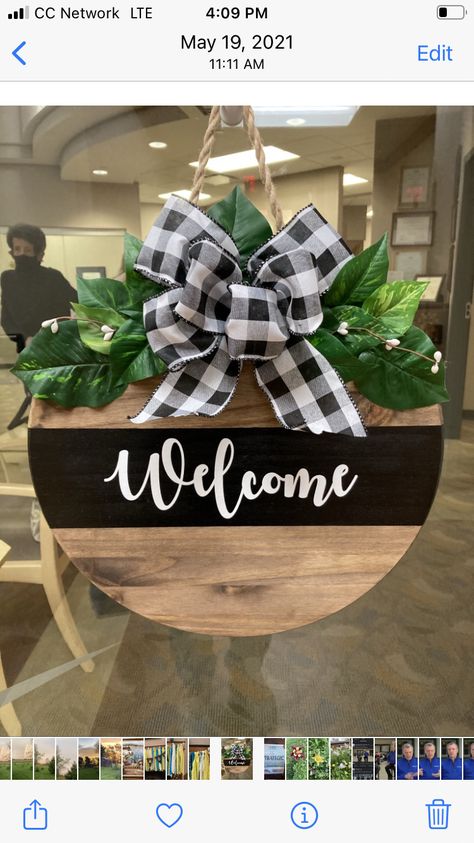 Welcome To Our Home, Wood Rounds, Lebanon, Our Home, Grapevine Wreath, Grape Vines, Hanging Signs, Entryway Tables, Decorative Tray