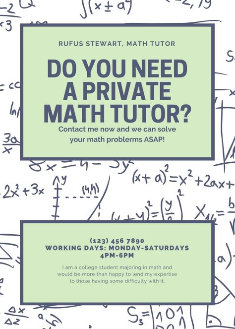 Templates Tutor Flyer, Math Solutions, Math Template, Tutoring Flyer, Tutoring Ideas, Teaching Math Strategies, Maths Solutions, Math Help, Math Tutor