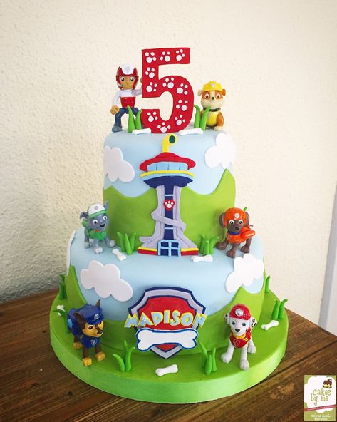 Paw Patrol Cake 5th Birthday, Marshall Paw Patrol Cake, Paw Patrol Party Cake, Paw Patrol Torte, Paw Patrol Birthday Party Cake, Baptism Cake Boy, Jungle Birthday Cakes, Paw Patrol Party Decorations, Paw Patrol Birthday Theme