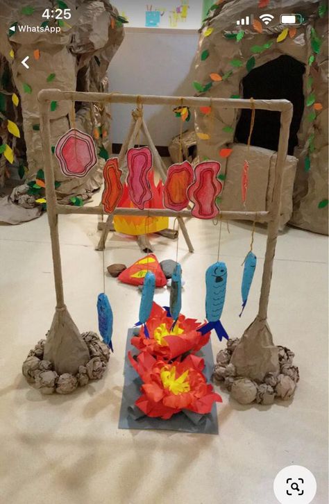 Stone Age Projects For Kids, Stone Age Project, Stone Age Activities For Kids, Stone Age Activities, Indian Project, Native American Projects, Christmas Decorations Outdoor, Christmas Tree Candy, Candy Land Christmas Decorations