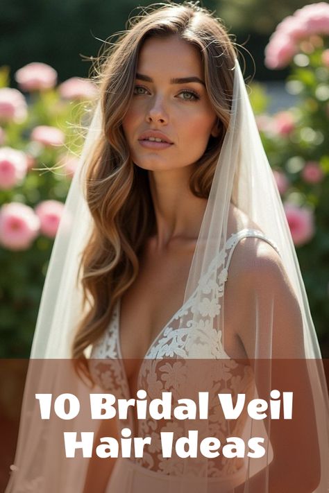 Did you know that the bridal veil hair trend is taking over weddings this season? Discover 18 breathtaking looks that blend tradition with modern flair. From delicate lace veils to shimmering tulle, unveil the secrets to perfect wedding hairstyles. Whether you're envisioning a vintage vibe or a chic contemporary style, these inspiring photos are must-sees for every bride-to-be. Dive into the allure of elegant hair accessories and show-stopping veils today! Beach Bride Veil, Wedding Hairstyles Hair Down With Veil, Hair Down Veil Placement, Bride Veil Styles, Mid Length Veil, Bride Veil Hairstyles, Wedding Hairstyles For Veils, Veil Placement Hair Down, Cathedral Veil With Hair Down