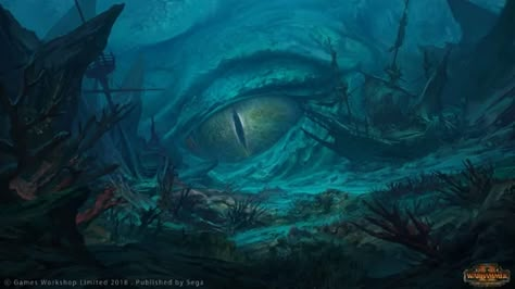 Amanar | Warhammer Wiki | Fandom Vampire Coast, Ocean Monsters, Pirate Boats, Sea Of Thieves, Sea Dragon, 다크 판타지, The Curse, Matte Painting, Sea Monsters