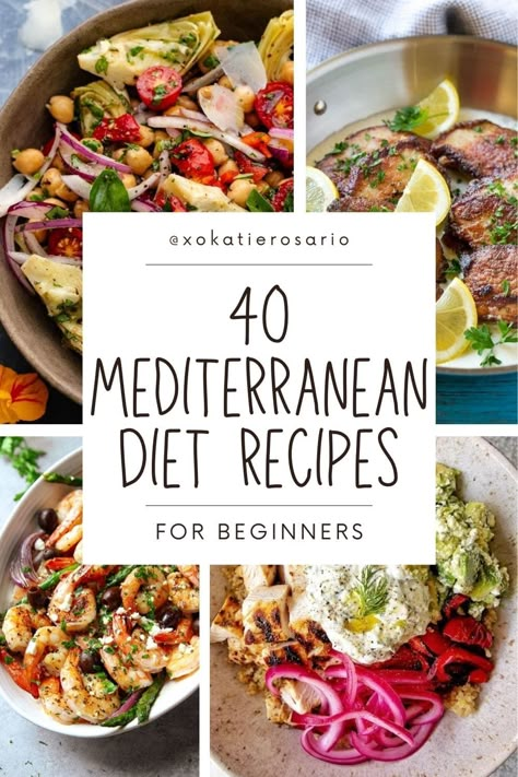 Healthy Mediterranean Recipes, Mediterranean Diet Recipes For Beginners, Mediterranean Diet Food List, Mediterranean Recipes Healthy, Recipes Mediterranean, Mediterranean Diet Recipes Dinners, Med Diet, Mediterranean Diet Meal Plan, Easy Mediterranean Diet Recipes