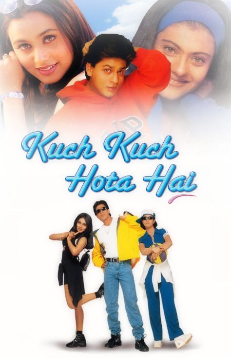 Kuch Kuch Hota Hai Movie Poster, 90s Bollywood Movie Poster, Srk Movies Posters, Kuchi Kuchi Hota Hai, Kutch Kutch Hota Hai, Kuch Kuch Hota Hai Poster, Bollywood Film Posters, India Movie Poster, Film India